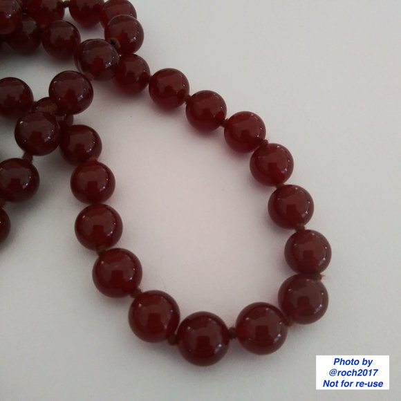 Cameo Locket Garnet Bead Necklace - Picture 8 of 11